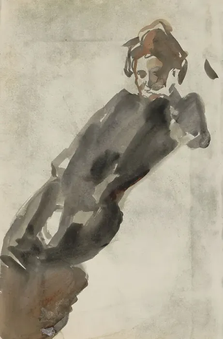 Framed Print : Reclining woman, 1875-1934. Creator: Isaac Lazerus Israels Framed Print : Reclining woman, 1875-1934. Creator: Isaac Lazerus Israels
