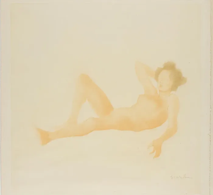 Framed Print : Reclining Woman, 1902. Creator: Theophile Alexandre Steinlen Framed Print : Reclining Woman, 1902. Creator: Theophile Alexandre Steinlen