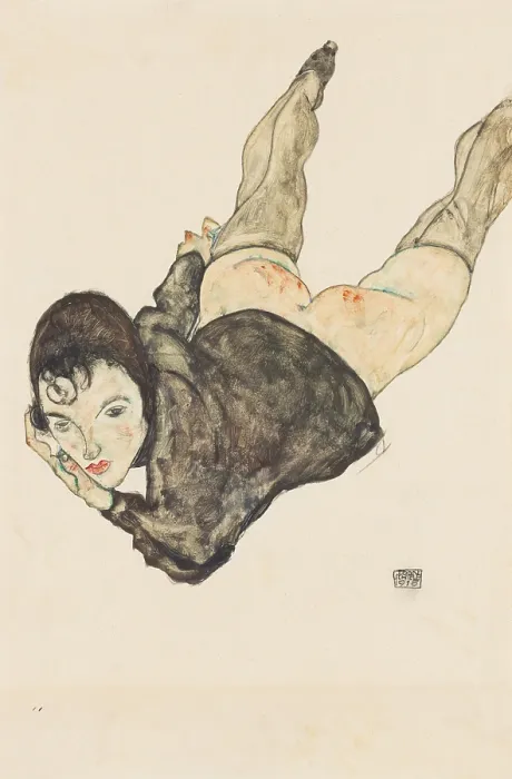 Framed Print : Reclining woman, 1916. Creator: Schiele, Egon (1890-1918) Framed Print : Reclining woman, 1916. Creator: Schiele, Egon (1890-1918)