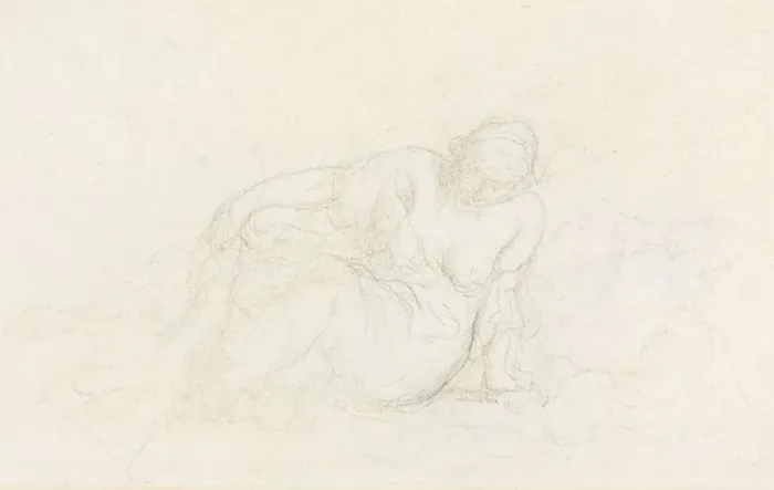 Framed Print : Reclining Woman Leaning on Her Arm (verso), 1855 / 60. Creator: Honore Daumier (French Framed Print : Reclining Woman Leaning on Her Arm (verso), 1855 / 60. Creator: Honore Daumier (French
