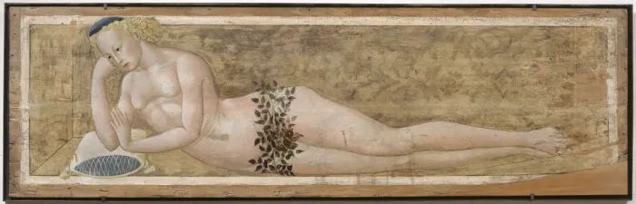 Framed Print : Reclining young man. Artist: Giovanni di Ser Giovanni, (Lo Scheggia) (1406-1486) Framed Print : Reclining young man. Artist: Giovanni di Ser Giovanni, (Lo Scheggia) (1406-1486)
