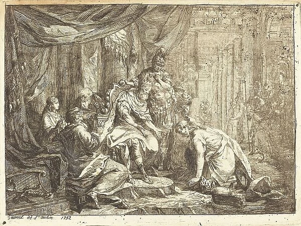 Reconciliation of Absalom and David (Réconciliation d'Absalom et de David), 1752. Creator: Gabriel de Saint-Aubin