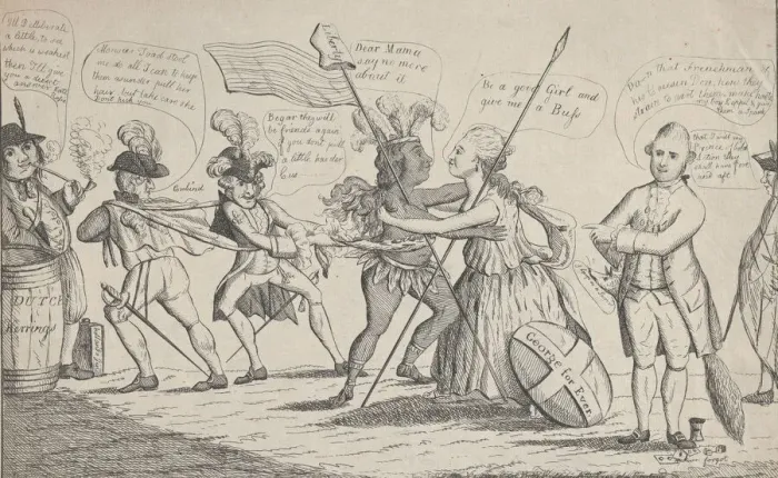 Framed Print : The Reconciliation Between Britannia and Her Daughter America, May 11, 1782 Framed Print : The Reconciliation Between Britannia and Her Daughter America, May 11, 1782