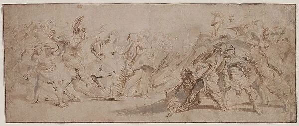 Reconciliation of the Romans and the Sabines (recto) Venus Disarming Mars, Drapery Study (verso)
