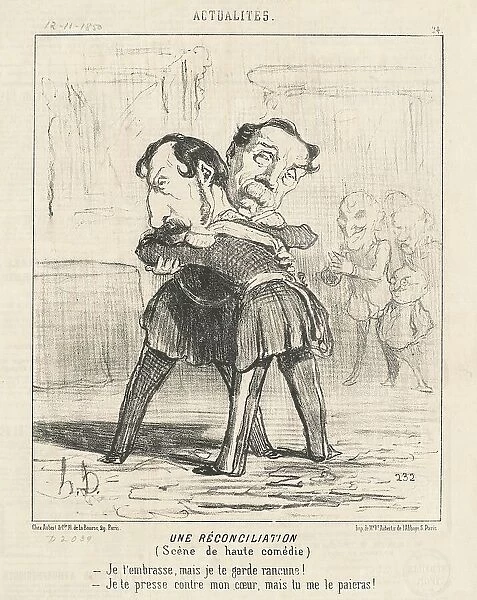 Un réconciliation, scène de haute comédie... 19th century. Creator: Honore Daumier