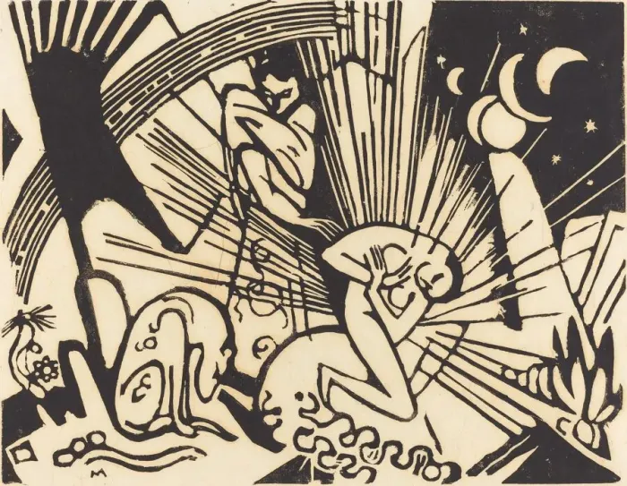 Framed Print : Reconciliation (Versoehnung), 1912. Creator: Franz Marc Framed Print : Reconciliation (Versoehnung), 1912. Creator: Franz Marc