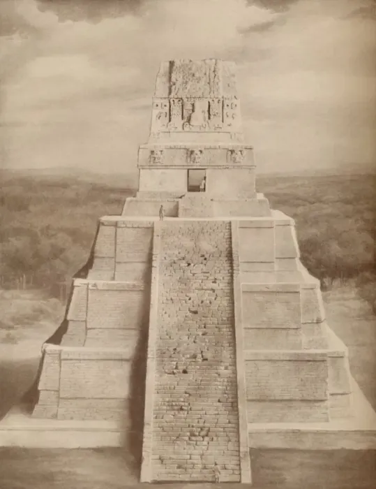 Framed Print : Reconstructed Model of a Magnificent Maya Temple Pyramid at Tikal, c1935 Framed Print : Reconstructed Model of a Magnificent Maya Temple Pyramid at Tikal, c1935