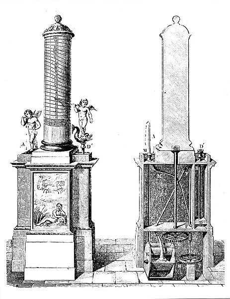 Reconstruction of a clepsydra (water clock), invented by Ctesibius of Alexandria, c270 BC (1857)