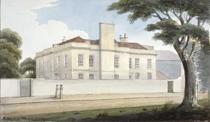 Framed Print : The Recovery, a house for the mentally ill in Mitcham Green, Mitcham, Surrey, 1825 Framed Print : The Recovery, a house for the mentally ill in Mitcham Green, Mitcham, Surrey, 1825