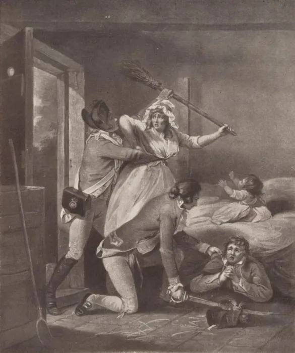 Framed Print : Recruit Deserted, 1791 (1909). Artist: George Keating Framed Print : Recruit Deserted, 1791 (1909). Artist: George Keating