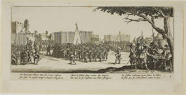 Recruitment of Troops, plate two from The Large Miseries of War, n.d. Creator: Gerard van Schagen