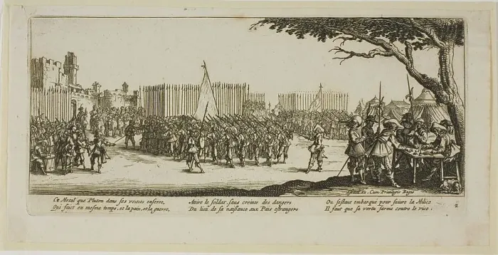 Framed Print : Recruitment of Troops, plate two from The Large Miseries of War, n.d. Creator: Gerard van Schagen Framed Print : Recruitment of Troops, plate two from The Large Miseries of War, n.d. Creator: Gerard van Schagen