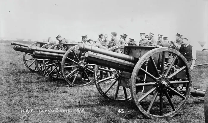 Framed Print : Recruits, Aldershot, H.A.C. Fargo Camp. 1914, 1914. Creator: Bain News Service Framed Print : Recruits, Aldershot, H.A.C. Fargo Camp. 1914, 1914. Creator: Bain News Service