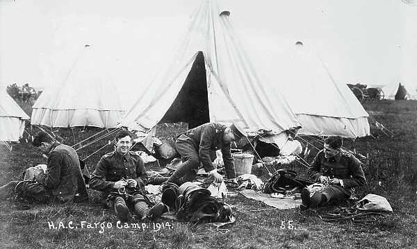 Recruits, Aldershot, H.A.C. Fargo Camp. 1914, 1914. Creator: Bain News Service