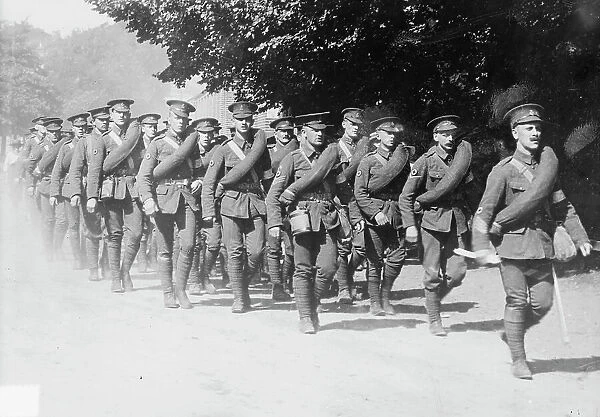 Recruits at Aldershot on practice hike, between 1914 and c1915. Creator: Bain News Service