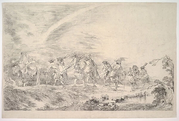 Recruits Going to Join the Regiment, ca. 1715-16. Creator: Jean-Antoine Watteau