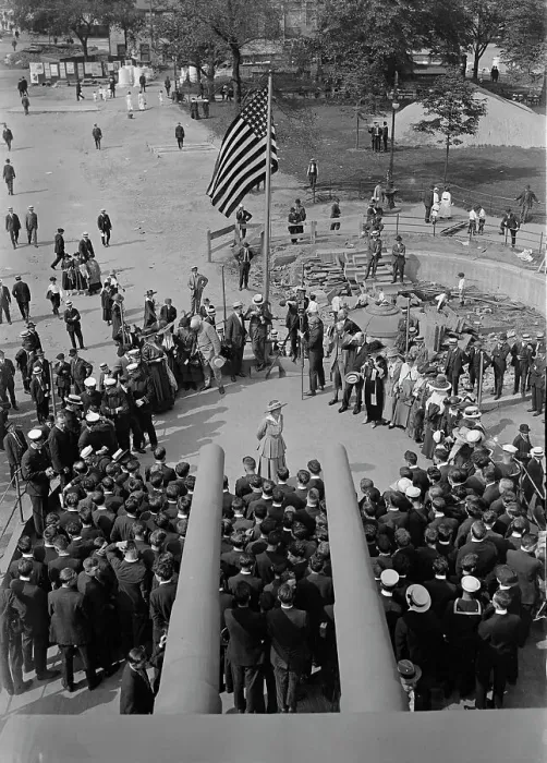 Framed Print : Recruits on U.S.S. Recruit, 1917. Creator: Bain News Service Framed Print : Recruits on U.S.S. Recruit, 1917. Creator: Bain News Service