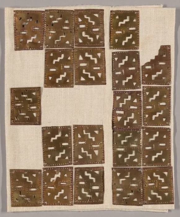 Framed Print : Rectangular Costume Ornaments with Geometric Motifs, A. D. 1000 / 1450. Creator: Unknown Framed Print : Rectangular Costume Ornaments with Geometric Motifs, A. D. 1000 / 1450. Creator: Unknown