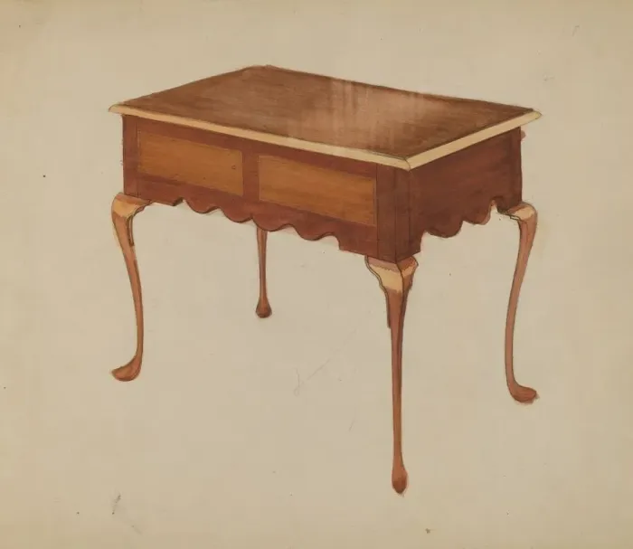 Framed Print : Rectangular Table for Serving or Tea, c. 1940. Creator: Unknown Framed Print : Rectangular Table for Serving or Tea, c. 1940. Creator: Unknown