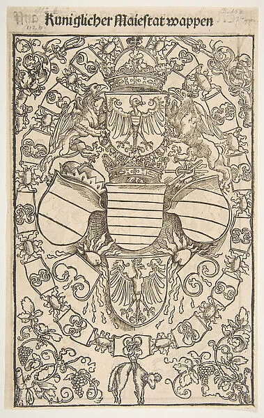 Recto: Coat of Arms of Maximilian I as King of the Romans; verso
