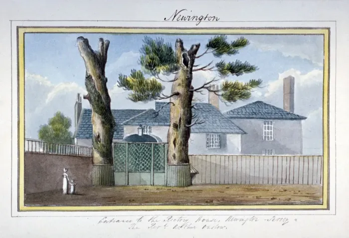 Framed Print : Rectors house in Newington Butts, Southwark, London, c1825. Artist: G Yates Framed Print : Rectors house in Newington Butts, Southwark, London, c1825. Artist: G Yates