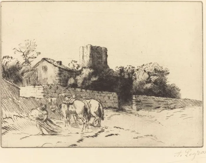 Framed Print : Rectory Wall (Le mur du presbytere). Creator: Alphonse Legros Framed Print : Rectory Wall (Le mur du presbytere). Creator: Alphonse Legros