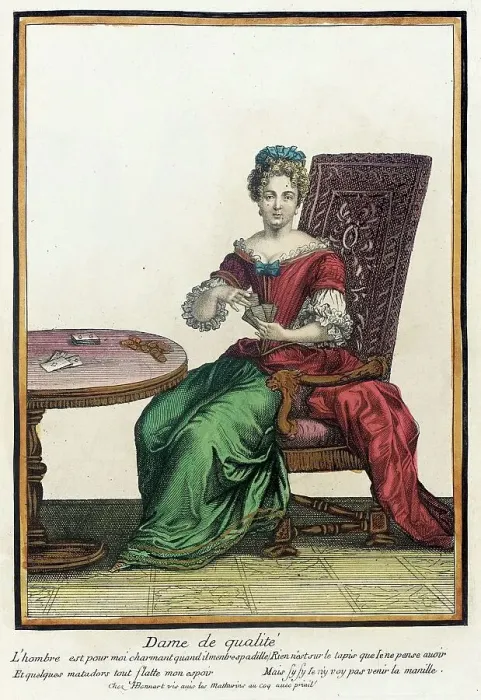 Framed Print : Recueil des modes de la cour de France, Dame de Qualité, Bound 1703-1704. Creator: Henri Bonnart Framed Print : Recueil des modes de la cour de France, Dame de Qualité, Bound 1703-1704. Creator: Henri Bonnart