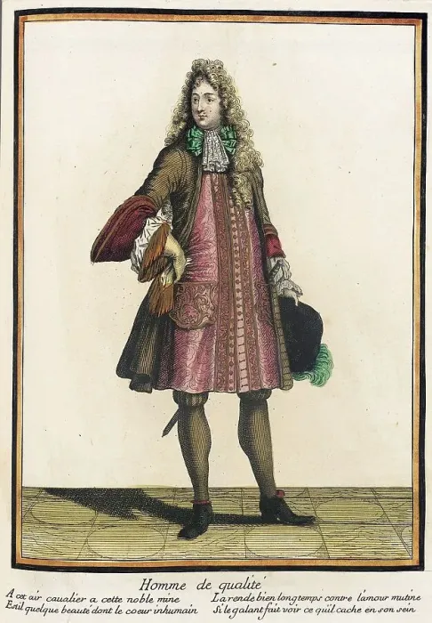 Framed Print : Recueil des modes de la cour de France, Homme de Qualité, Bound 1703-1704. Creator: Henri Bonnart Framed Print : Recueil des modes de la cour de France, Homme de Qualité, Bound 1703-1704. Creator: Henri Bonnart