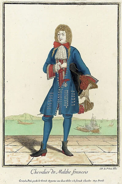 Recueil des modes de la cour de France, Chevalier de Malthe Francois, between c1678 and c1693. Creator: Jean de Dieu