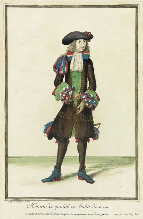 Framed Print : Recueil des modes de la cour de France, Homme de Qualité en Habit d'Esté, 1678. Creator: Jean de Dieu Framed Print : Recueil des modes de la cour de France, Homme de Qualité en Habit d'Esté, 1678. Creator: Jean de Dieu