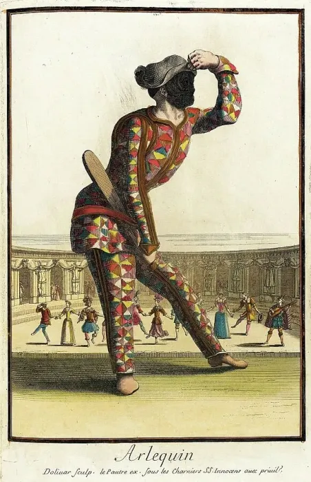 Framed Print : Recueil des modes de la cour de France, Arlequin, Bound 1703-1704. Creators: Jean Doliver, Jacques Le Pautre Framed Print : Recueil des modes de la cour de France, Arlequin, Bound 1703-1704. Creators: Jean Doliver, Jacques Le Pautre