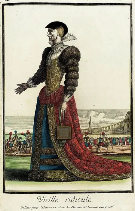 Framed Print : Recueil des modes de la cour de France, Vieille Ridicule, Bound 1703-1704. Creators: Jacques Le Pautre, Jean Doliver