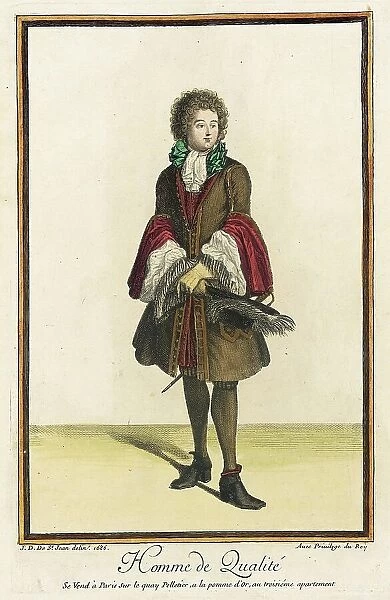 Recueil des modes de la cour de France, Homme de Qualité (image 1 of 2), 1686. Creator: Jean de Dieu