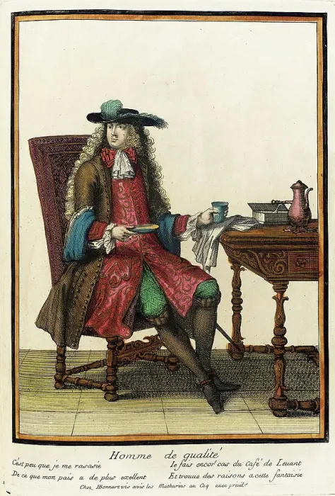 Framed Print : Recueil des modes de la cour de France, Homme de Qualité, Bound 1703-1704. Creator: Henri Bonnart Framed Print : Recueil des modes de la cour de France, Homme de Qualité, Bound 1703-1704. Creator: Henri Bonnart