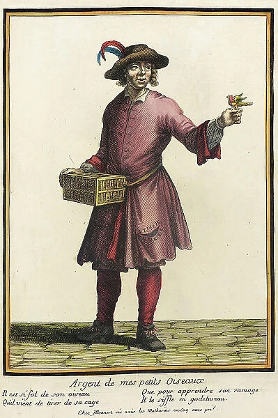 Recueil des modes de la cour de France, Argent de Mes Petits Oiseaux, Bound 1703-1704. Creator: Henri Bonnart