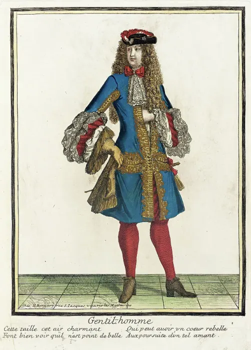 Framed Print : Recueil des modes de la cour de France, Gentil-homme, Bound 1703-1704. Creator: Henri Bonnart Framed Print : Recueil des modes de la cour de France, Gentil-homme, Bound 1703-1704. Creator: Henri Bonnart