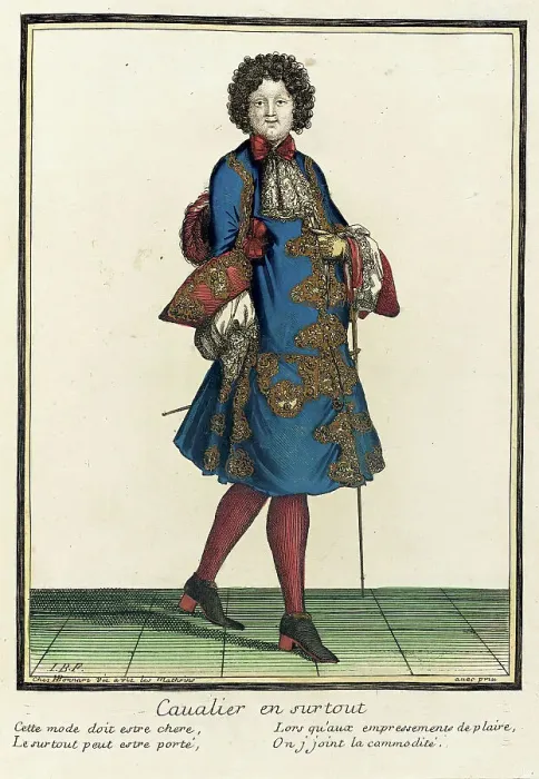 Framed Print : Recueil des modes de la cour de France, Cavalier en Surtout, Bound 1703-1704. Creator: Henri Bonnart Framed Print : Recueil des modes de la cour de France, Cavalier en Surtout, Bound 1703-1704. Creator: Henri Bonnart