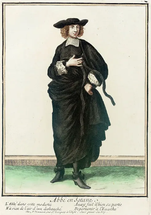 Framed Print : Recueil des modes de la cour de France, Abbé en Sotane, between circa 1678 and circa 1693. Creator: Nicolas Bonnart Framed Print : Recueil des modes de la cour de France, Abbé en Sotane, between circa 1678 and circa 1693. Creator: Nicolas Bonnart