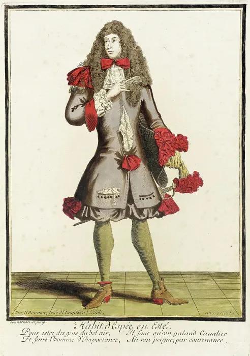 Framed Print : Recueil des modes de la cour de France, Habit d'Espée en Esté (image 1 of 2), c1678. Creator: Nicolas Bonnart Framed Print : Recueil des modes de la cour de France, Habit d'Espée en Esté (image 1 of 2), c1678. Creator: Nicolas Bonnart