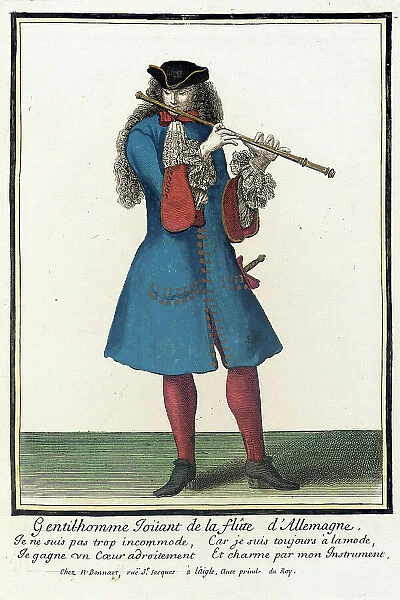 Recueil des modes de la cour de France, Gentil-homme Ioüant de la... between c1678 and c1693. Creator: Nicolas Bonnart