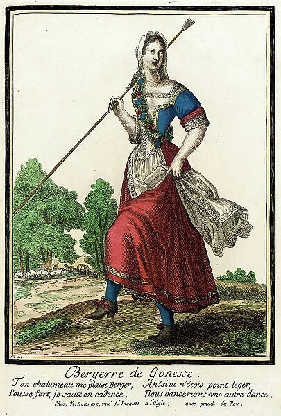 Recueil des modes de la cour de France, Bergerre de Gonesse, between circa 1678 and circa 1693. Creators: Nicolas Bonnart, Jean-Baptiste Bonnart