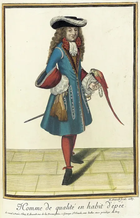 Framed Print : Recueil des modes de la cour de France, Homme de Qualité en Habit d'Épée, 1687. Creator: Nicolas Arnoult Framed Print : Recueil des modes de la cour de France, Homme de Qualité en Habit d'Épée, 1687. Creator: Nicolas Arnoult