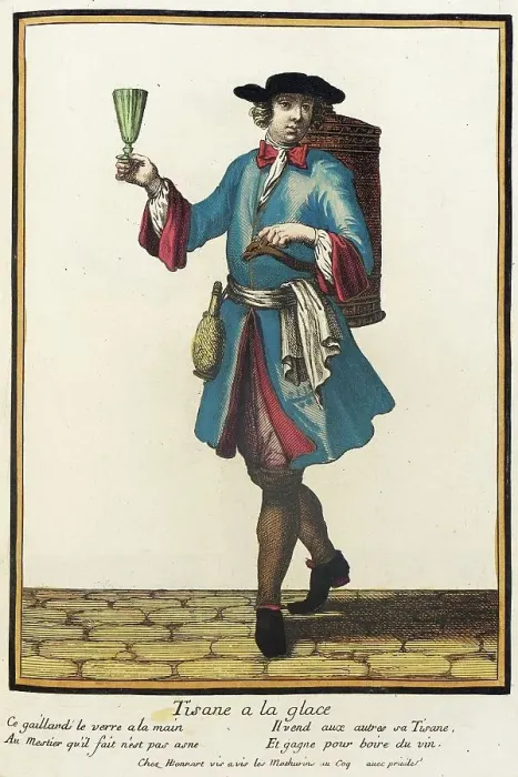 Framed Print : Recueil des modes de la cour de France, Tisane a la Glace (image 1 of 2), Bound 1703-1704. Creator: Henri Bonnart Framed Print : Recueil des modes de la cour de France, Tisane a la Glace (image 1 of 2), Bound 1703-1704. Creator: Henri Bonnart