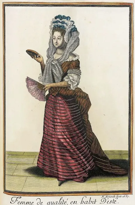 Framed Print : Recueil des modes de la cour de France, Femme de Qualité, en Habit d'Esté, 1687. Creator: Nicolas Arnoult Framed Print : Recueil des modes de la cour de France, Femme de Qualité, en Habit d'Esté, 1687. Creator: Nicolas Arnoult