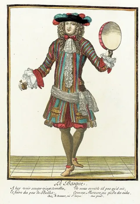 Framed Print : Recueil des modes de la cour de France, Le Basque, between c1678 and c1693. Creator: Nicolas Bonnart Framed Print : Recueil des modes de la cour de France, Le Basque, between c1678 and c1693. Creator: Nicolas Bonnart
