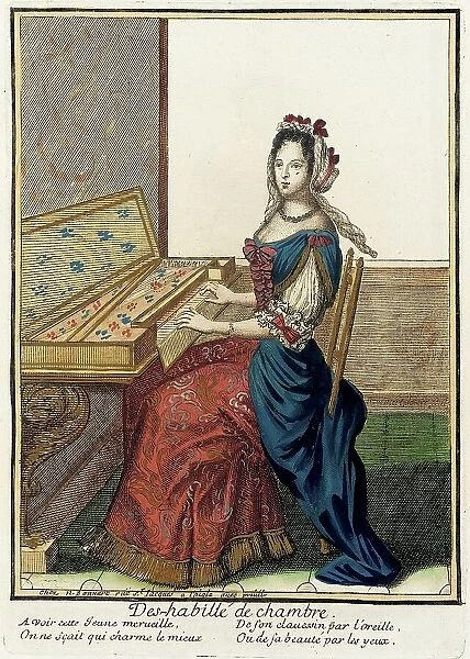 Recueil des modes de la cour de France, Des-habillé de Chambre, between c1682 and c1685. Creator: Nicolas Bonnart