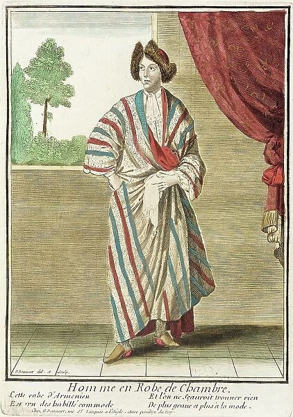 Recueil des modes de la cour de France, Homme en Robe de Chambre, 1676. Creator: Nicolas Bonnart