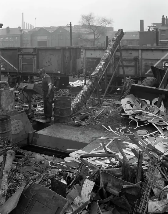 Framed Print : Recycling scrap, Rotherham, South Yorkshire, 1965. Artist: Michael Walters Framed Print : Recycling scrap, Rotherham, South Yorkshire, 1965. Artist: Michael Walters
