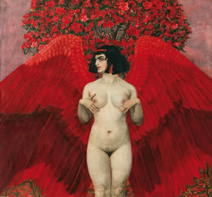 Framed Print : Red Angel, 1902. Artist: Mediz, Karl (1868-1945) Framed Print : Red Angel, 1902. Artist: Mediz, Karl (1868-1945)