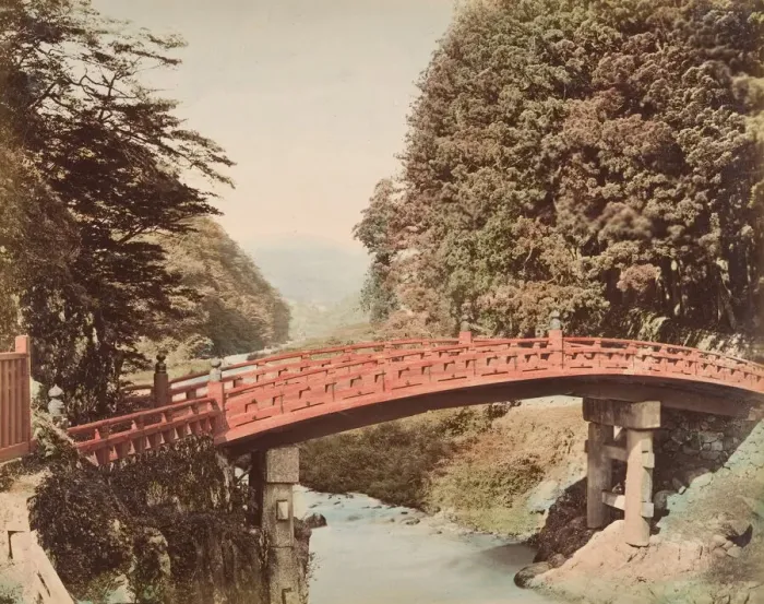 Framed Print : [Red Bridge], 1870s. Creator: Unknown